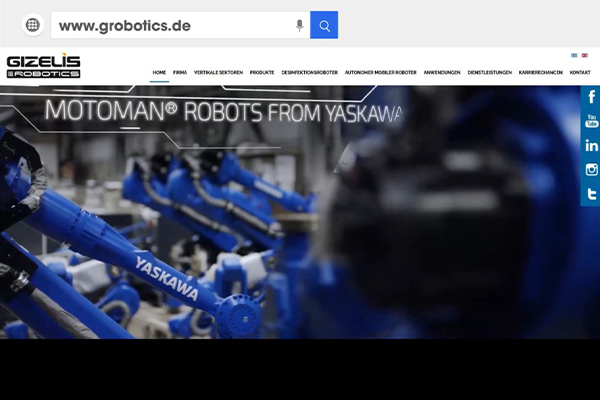 New Website aiming the German market with robotic systems and application